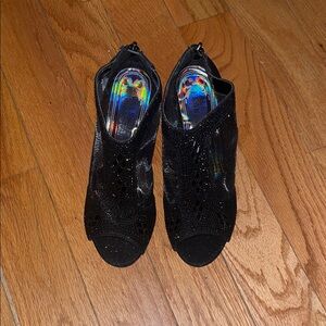 Valenti Franco Black Glitter Heeled Boots